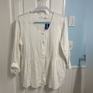 Sigrid Olsen Linen Blend Blouse NWT